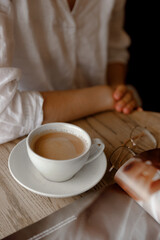 cup of coffee on the table