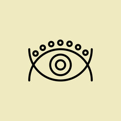 Stylized simple eye line in boho style