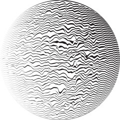 Lines in sphere Form . Vector  .Technology sphere Logo . 3d design element . Abstract Geometric shape .