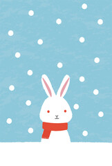 シンプルなうさぎの年賀状