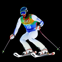 An elite male alpine skier, Generative AI