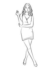 full length sexy young beautiful woman pose