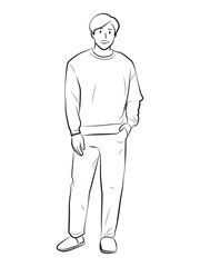 Obraz premium sweater man casual pose