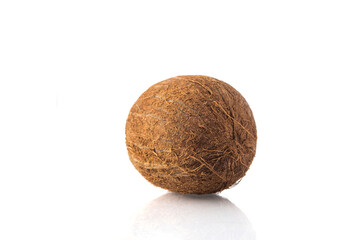 Tropical fruit coconut on white background. summer