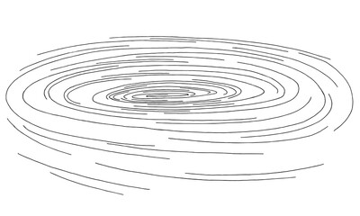 Fototapeta na wymiar Whirlpool swirl water graphic black white sketch isolated illustration vector