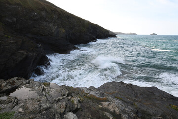 Fototapeta na wymiar Cliffs at Port Quin the North Cornish Coast 