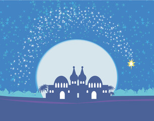 Birth of Jesus in Bethlehem - abstract card