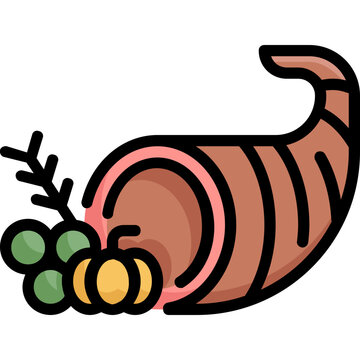 Cornucopia Basket Fruit Icon