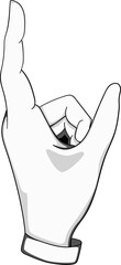 hand icon pointing design minimal white and black