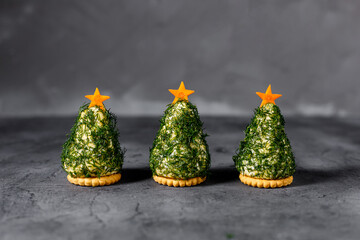 Holiday appetizer in form of christmas tree