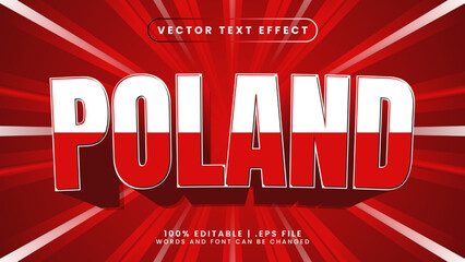 Poland football world cup background theme editable text style effect - obrazy, fototapety, plakaty