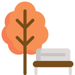 Obraz premium tree seat park icon