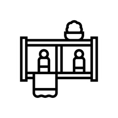 Art illustration symbol icon furniture logo household design sketch hand draw of bathroom shelves