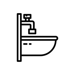 Art illustration symbol icon furniture logo household design sketch hand draw of sink