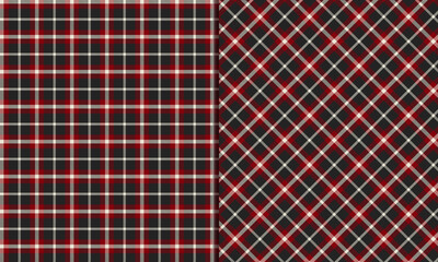 red, black seamless plaid pattern, plaid tartan