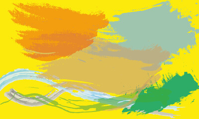 Fototapeta na wymiar background image decorative brush stains light yellow background