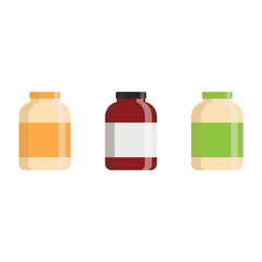 A set of medical bottles with a label. Vector design for medicine and pharmacy