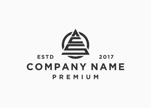 initials letter acs triangle logo design vector illustration template