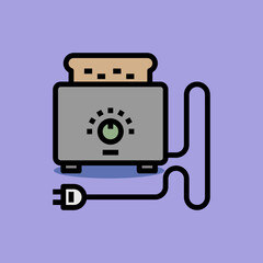 Art illustration symbol icon furniture logo household design of toast roaster