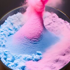 Baby pink and baby blue powder