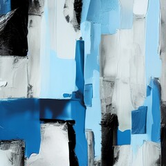 Blue, grey and white abstract painting illustration