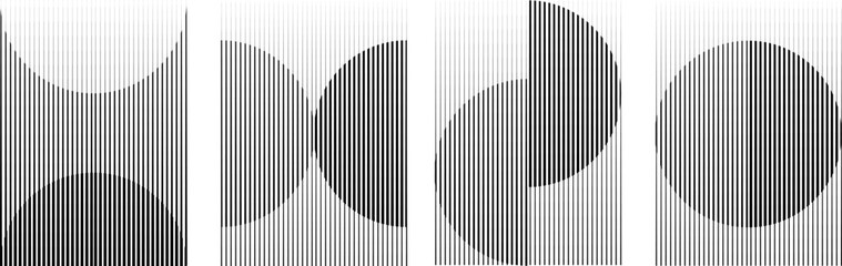 Art composition with lines .Modern art design .Design elements set .Transition speed lines .Bauhaus art style .Geometric shape. Wall art .