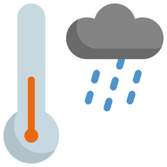temperature thermometer rain icon