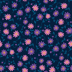 Fototapeta na wymiar Classic daisies pattern, for textile fabric, wallpaper and more.