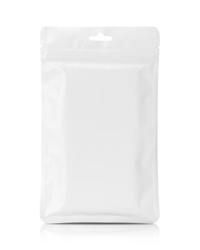 Blank packaging white plastic OPP zipper pouch for product design mockup