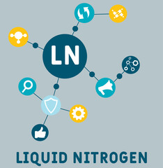 LN - Liquid Nitrogen acronym. business concept background.  vector illustration concept with keywords and icons. lettering illustration with icons for web banner, flyer, landing page