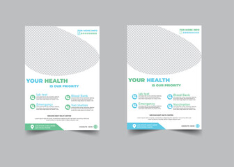 Corporate healthcare and medical flyer design template for print