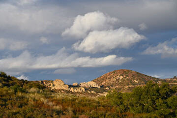 Clouds over Corral Canyon Rock Formations in Malibu