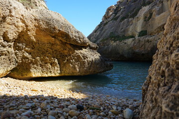 kamienie, woda, jar, kanion, gozo