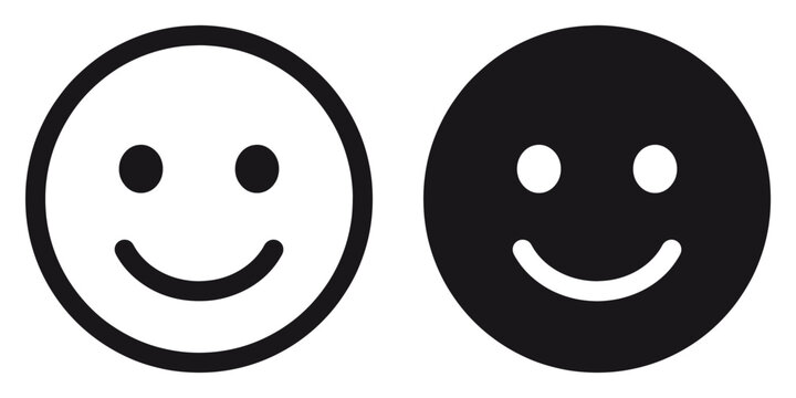 ofvs179 OutlineFilledVectorSign ofvs - smiley emoji happy icon . face emoticon . isolated transparent . black outline and filled version . AI 10 / EPS 10 . g11518