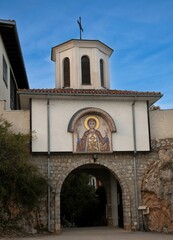 Fototapeta na wymiar entrance to the Monastery Kalishta near the Macedonian city of Struga