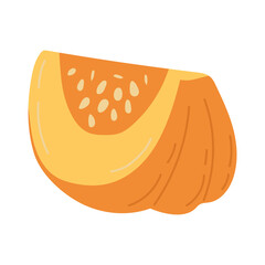 A piece of pumpkin. Thanksgiving Day collection. Flat vector illustration