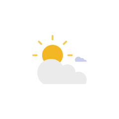 cloudy icon decorated with sun element icon designed in flat and colorful style in weather icon theme