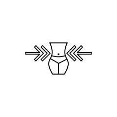 Woman Loss Weight Line Icon