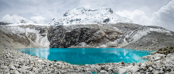 amazing view of 69 lagoon in peruvian andes, huascaran © jon_chica