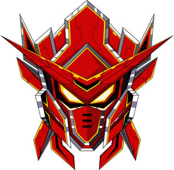 Red robot head mascot