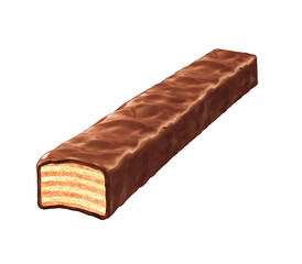 Chocolate, isolated on white background, realism, photo realistic