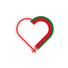 friendship concept. heart ribbon icon of georgia and belarus flags. vector illustration isolated on white background