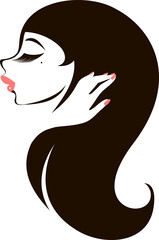 portrait of a Beautiful lady vector silhouette beauty salon logo
