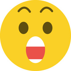 Amazed face emoticon, Illustration.	