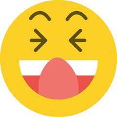 Cheeky face emoticon, Illustration.