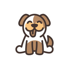 Cute dog logo symbol design illustration. Clean logo mark design. Illustration for personal or commercial business branding.