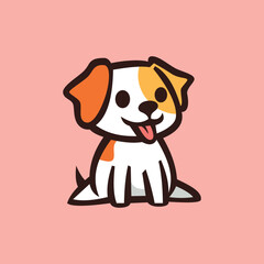 Cute dog logo symbol design illustration. Clean logo mark design. Illustration for personal or commercial business branding.