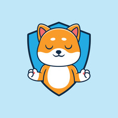 Cute dog logo symbol design illustration. Clean logo mark design. Illustration for personal or commercial business branding.