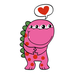 Monster in love illustration