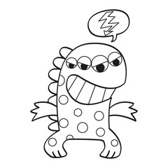 Angry monster clipart